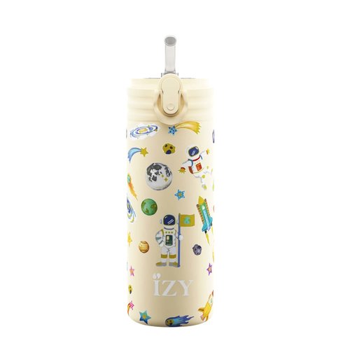 IZY Kinder-Edelstahl-Thermoskanne (350ml) - Yellow Space
