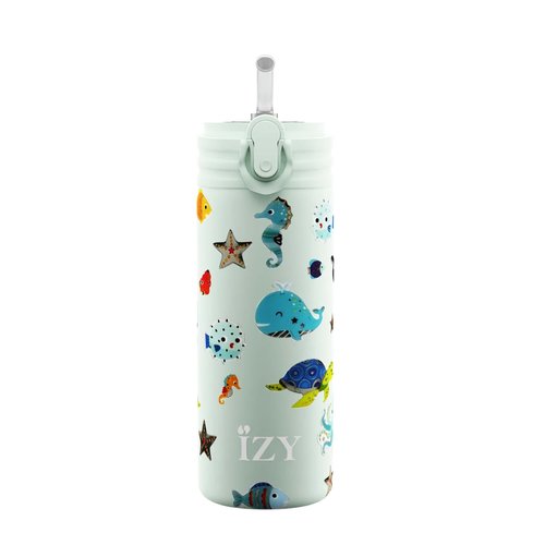 IZY Kids Stainless Steel Thermos (350ml) - Green Ocean life IZY Kids Stainless Steel Thermos (350ml) - Green Ocean life