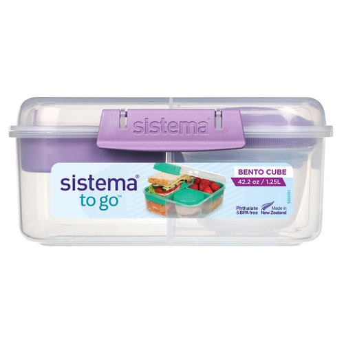 Sistema Bento Box 1.25L With Yogurt Jar - Transparant Purple