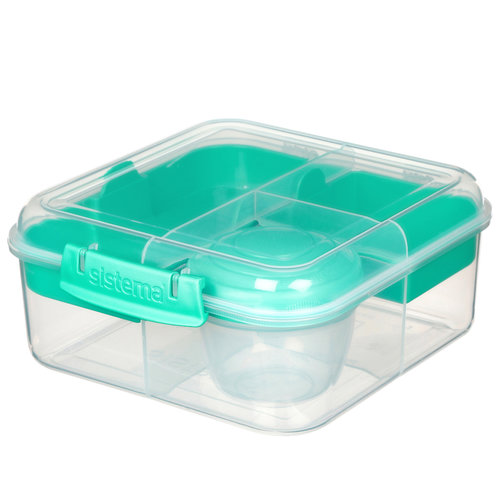 Sistema Bento Box 1.25L mit Joghurtbecher - Transparent Teal