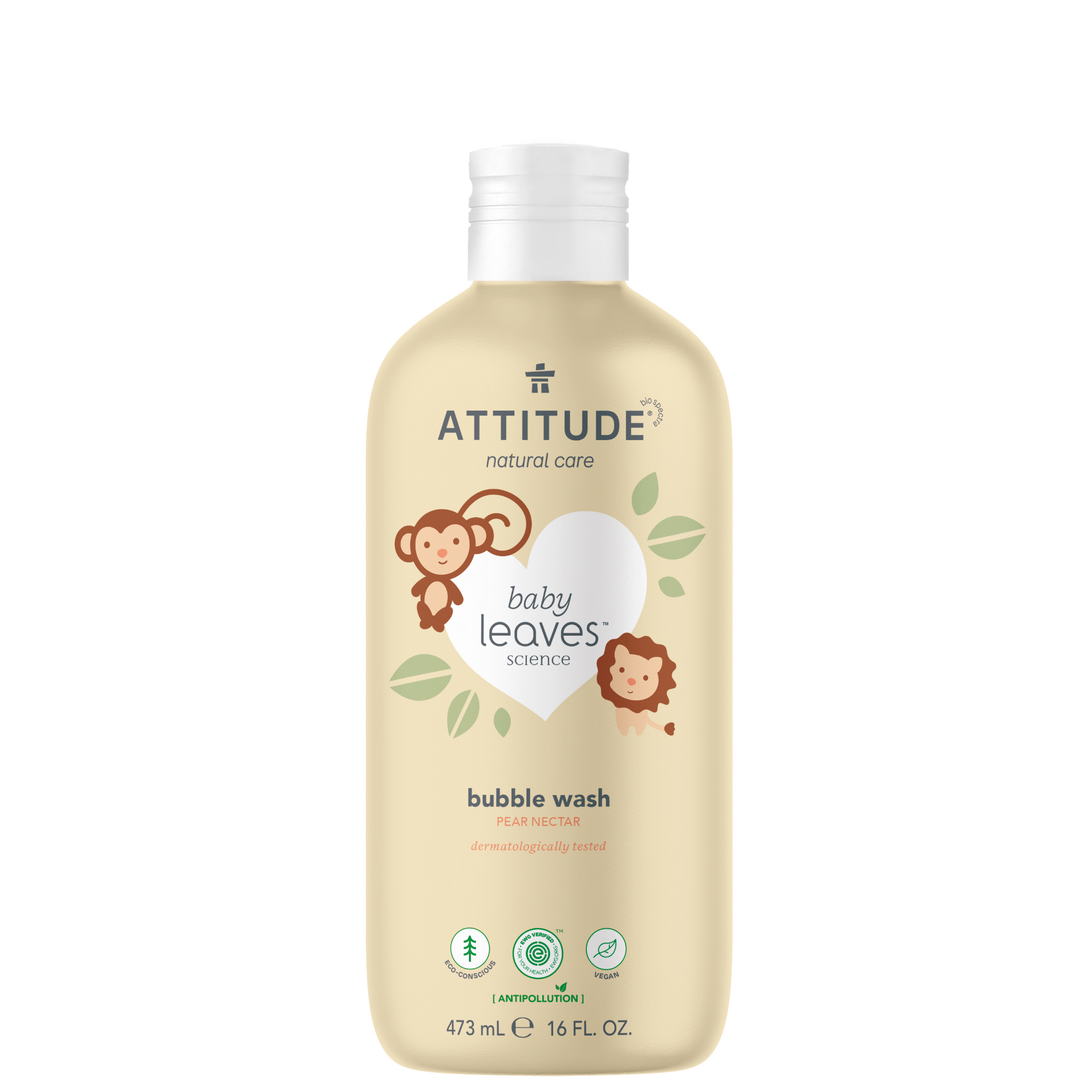 Attitude Baby Leaves Bubble Wash Pear Nectar (473ml)