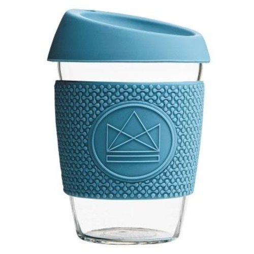 Neon Kactus Glas-Kaffeetasse 340ml - Blau