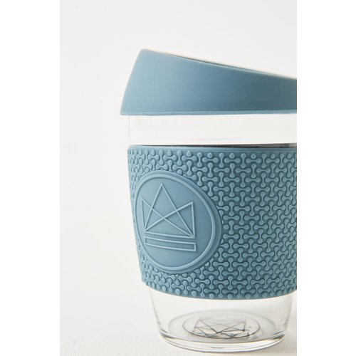 Neon Kactus Glas-Kaffeetasse 340ml - Blau