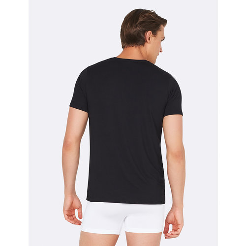 Boody Bamboo Herren T-Shirt Rundhalsausschnitt - Schwarz