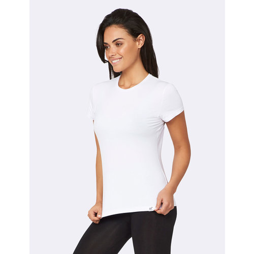 Boody Bamboo Damen T-Shirt Rundhalsausschnitt - Weiß