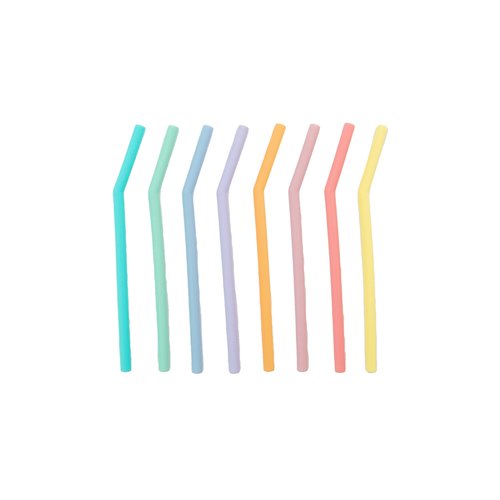 Dotz Dotz 6 Curved Silicone Straws - Pastel Dotz Dotz 6 Curved Silicone Straws - Pastel