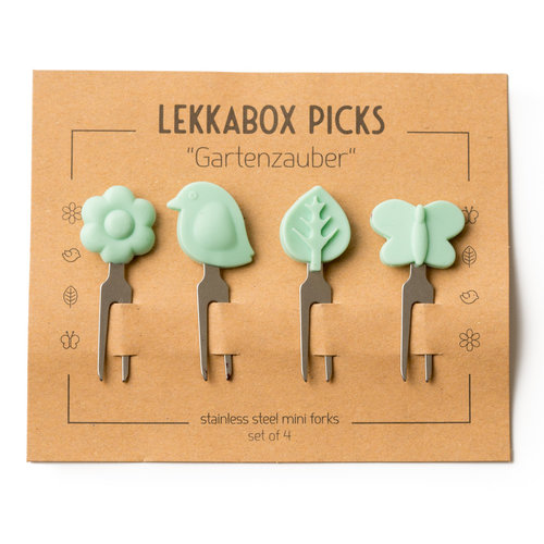 Lekkabox Stainless Steel Food Picks - Garden