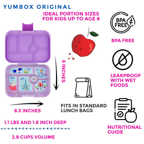 Yumbox Original Bento Lunchbox 6 Compartments - Lulu Purple