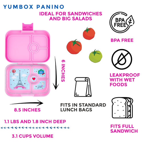 Yumbox Panino Bento Lunchbox mit 4 Fächern - Fifi Pink