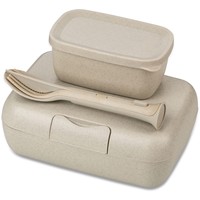 Bio Circulair Lunchbox & Cutlery Set Candy Ready - Sand