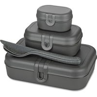 Bio Circulair Lunchbox & Besteck-Set Pascal Ready - Grau