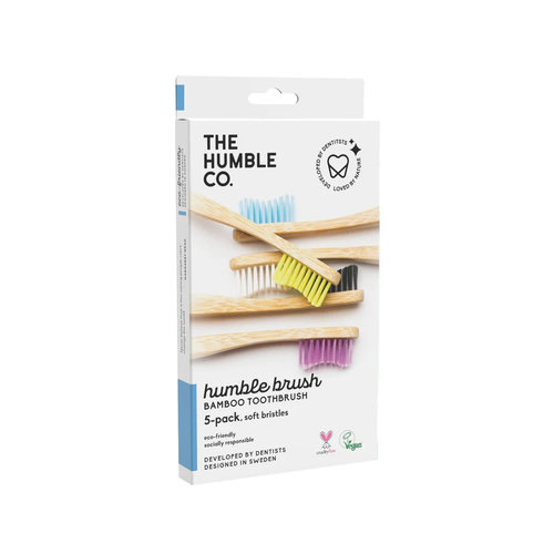 The Humble Co Bamboo Toothbrushes - Soft (5 pieces)