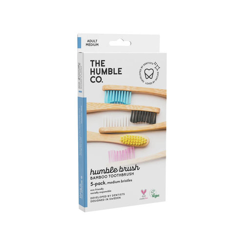 The Humble Co Bamboe Tandenborstels - Medium (5 stuks) The Humble Co Bamboe Tandenborstels - Medium (5 stuks)