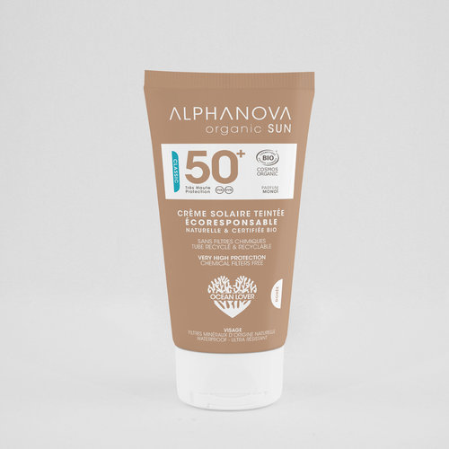 Alphanova Sun Bio Getinte Zonnebrandcreme Gezicht SPF 50 Doree (Medium)