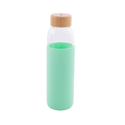 Point Virgule Glass Bottle with Silicone Sleeve 580ml - Green