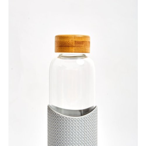 Neon Kactus Glass Water Bottle 550ml - Grey