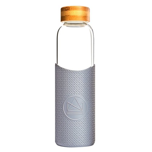 Neon Kactus Glaswasserflasche 550ml - Grau