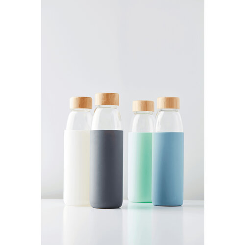 Point Virgule Glass Bottle with Silicone Sleeve 580ml - Petrol