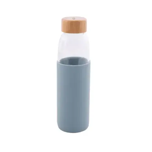 Point Virgule Glasflasche mit Silikonmanschette 580ml - Hellblau