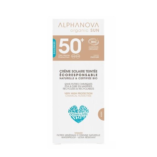 Alphanova Sun Bio Getinte Zonnebrandcreme Gezicht Nude (Light)- SPF50