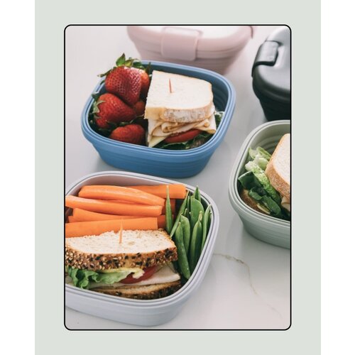 Stojo Zusammenklappbare Silikon Lunch Box 700ml - Stahl