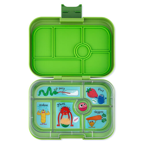 Yumbox Original Bento Lunch Box 6 Compartments - Matcha Green / Funny Monsters