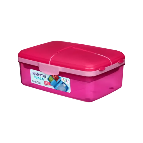Sistema Lunchbox Slimline Quaddie- Roze New Sistema Lunchbox Slimline Quaddie- Roze New