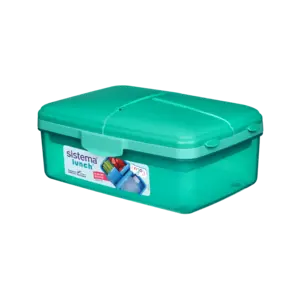 Sistema Snack Attack To Go, 2 Pack - Travel Size Containers - BPA-Free Snack,  13.8 ounces - Green 