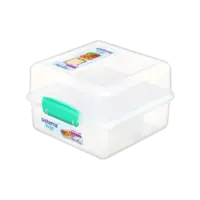 Lunchbox 'Cube' (1.4L) - Transparant Teal