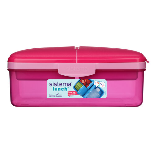 Sistema Lunchbox Slimline Quaddie- Pink