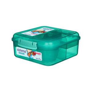  Sistema To Go Collection Salad Food Storage Container, 37 oz./1  L, Clear/Blue: Home & Kitchen