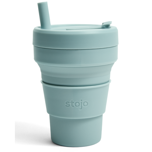 Stojo Foldable Silicone Coffee Cup 470ml - Aquamarine