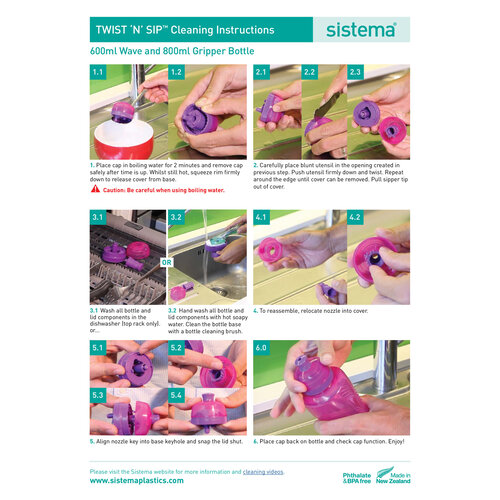 Sistema Drink Bottle Gripper 800ml - Purple