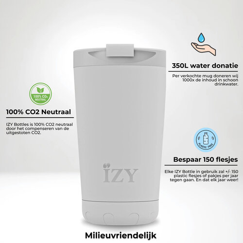 IZY RVS Geisoleerde Koffiebeker - Wit