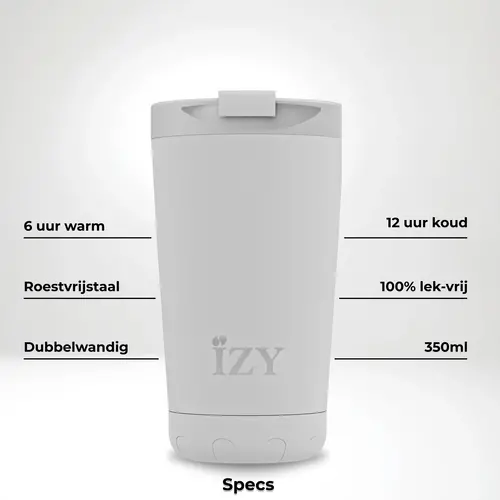 IZY RVS Geisoleerde Koffiebeker - Marmer Groen