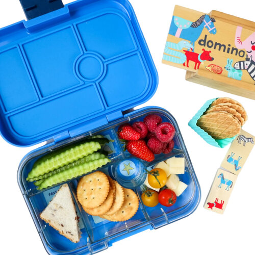 Yumbox Original Bento Lunchbox 6 Compartments - Surf Blue/Race Cars