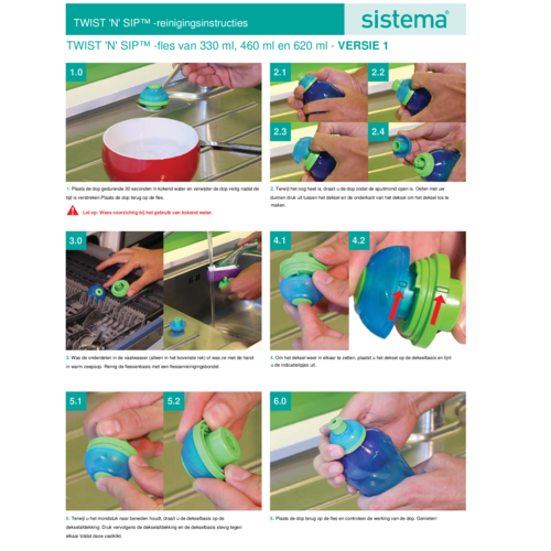 Sistema Drink Bottle Twist n Sip 460ml - Teal