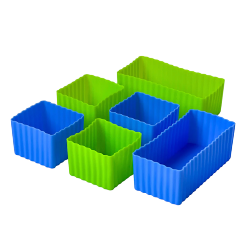 Yumbox Bento-Becher-Set aus Silikon - Blau/Grün