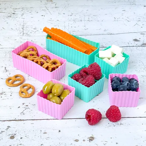 Yumbox Siliconen Bento Cup Set - Roze/Aqua