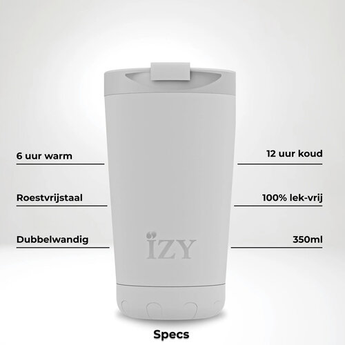 IZY RVS Geisoleerde Koffiebeker - Zwart