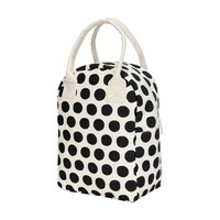 Eco Zipper Lunch Bag - Dot Black & White