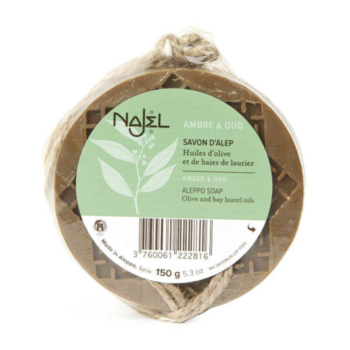 Najel Aleppo Zeep Amber en Oud Aroma aan koord 150g