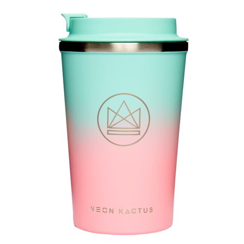 Neon Kactus Isolierte Kaffeebecher 355ml - Pink/Green