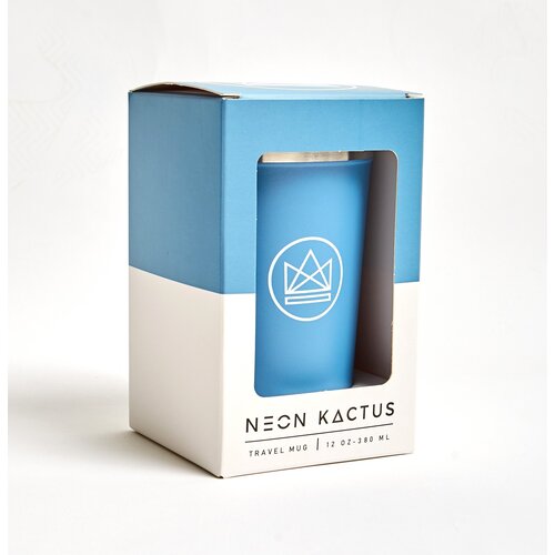 Neon Kactus Isolierte Kaffeebecher 355ml - Blau