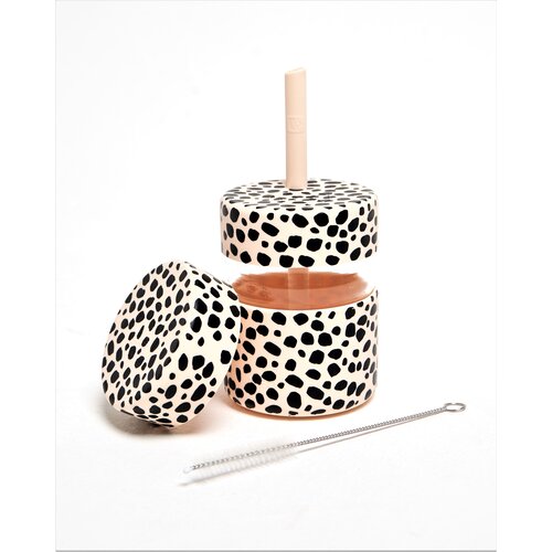 Neon Kactus Glass Food Pots Kids 235ml - Leopard Neon Kactus Glass Food Pots Kids 235ml - Leopard