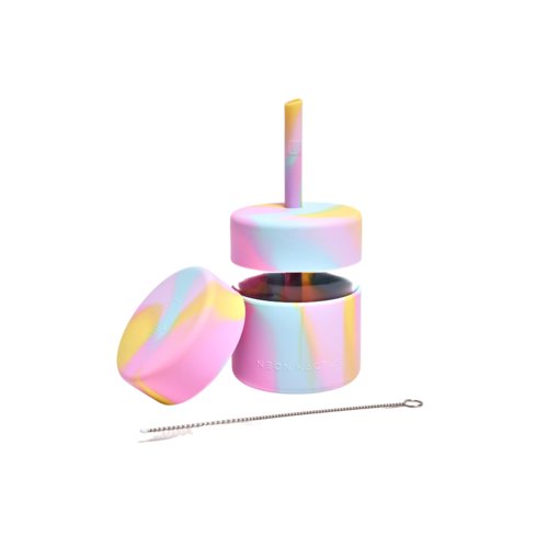 Neon Kactus Glazen Voedselpotjes Kids 235ml - Tie Dye Neon Kactus Glazen Voedselpotjes Kids 235ml - Tie Dye