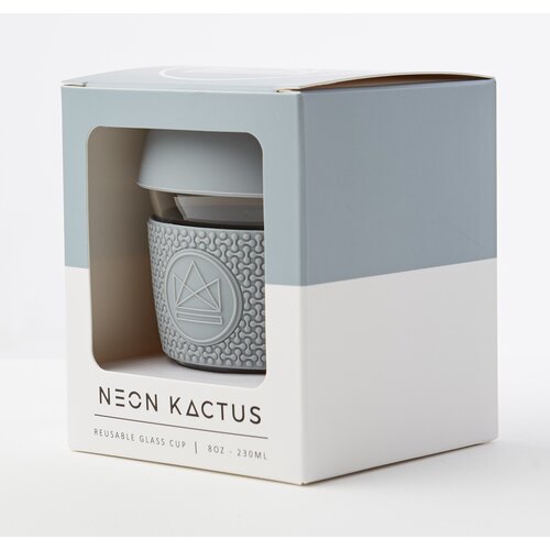 Neon Kactus Glass Coffee Cup 235ml - Gray