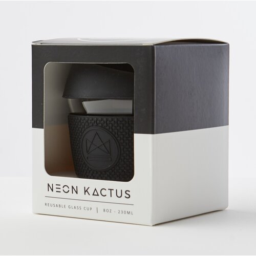 Neon Kactus Glass Coffee Cup 235ml - Black