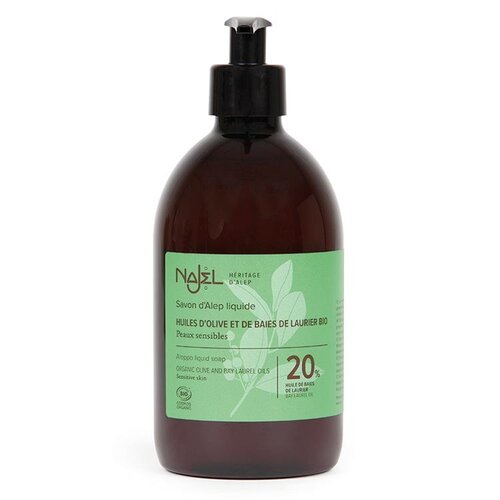 Najel Aleppo Vloeibare Zeep 20% Laurierolie (500ml) Najel Aleppo Vloeibare Zeep 20% Laurierolie (500ml)