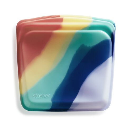 Stasher Reusable Silicone Bag Medium - Rainbow Splash Stasher Reusable Silicone Bag Medium - Rainbow Splash